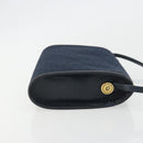Christian Dior Trotter Canvas Shoulder Bag Navy Gold Auth 193101A-4