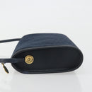 Christian Dior Trotter Canvas Shoulder Bag Navy Gold Auth 193101A-5