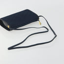 Christian Dior Trotter Canvas Shoulder Bag Navy Gold Auth 193101A-7