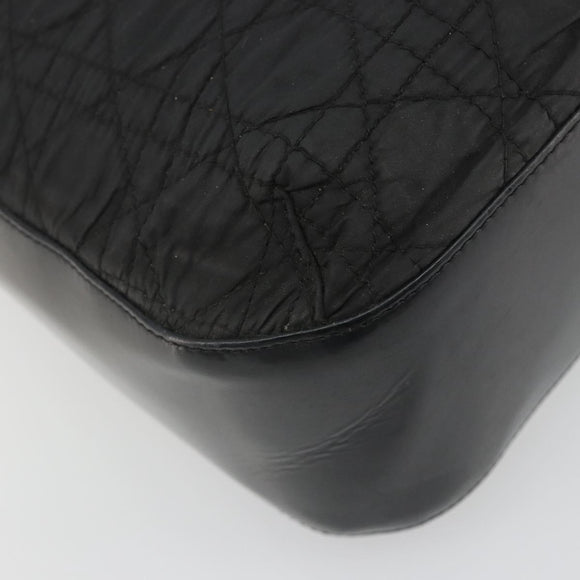 Christian Dior Canage Shoulder Bag Nylon Black Gold Auth 193102