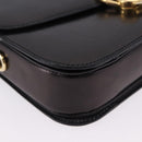 CELINE Shoulder Bag Leather Black Gold Auth 193103-10