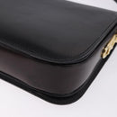 CELINE Shoulder Bag Leather Black Gold Auth 193103-13