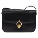 CELINE Shoulder Bag Leather Black Gold Auth 193103-2