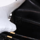 CELINE Shoulder Bag Leather Black Gold Auth 193103-22