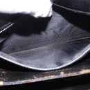 CELINE Shoulder Bag Leather Black Gold Auth 193103-23