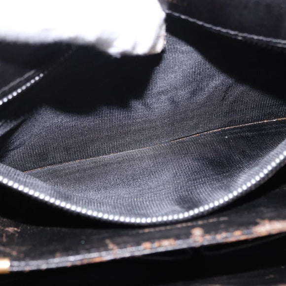 CELINE Shoulder Bag Leather Black Gold Auth 193103