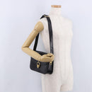CELINE Shoulder Bag Leather Black Gold Auth 193103-24