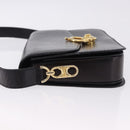 CELINE Shoulder Bag Leather Black Gold Auth 193103-5