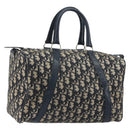 Christian Dior Trotter Canvas Boston Bag Navy Silver Auth 193104-1