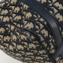 Christian Dior Trotter Canvas Boston Bag Navy Silver Auth 193104-13