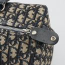 Christian Dior Trotter Canvas Boston Bag Navy Silver Auth 193104-14