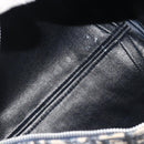 Christian Dior Trotter Canvas Boston Bag Navy Silver Auth 193104-15
