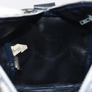 Christian Dior Trotter Canvas Boston Bag Navy Silver Auth 193104-17
