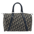 Christian Dior Trotter Canvas Boston Bag Navy Silver Auth 193104-2