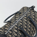 Christian Dior Trotter Canvas Boston Bag Navy Silver Auth 193104-6