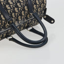 Christian Dior Trotter Canvas Boston Bag Navy Silver Auth 193104-7