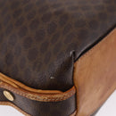CELINE Macadam Canvas Shoulder Bag PVC Leather Brown Gold Auth 193107-10