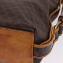 CELINE Macadam Canvas Shoulder Bag PVC Leather Brown Gold Auth 193107-13