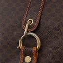 CELINE Macadam Canvas Shoulder Bag PVC Leather Brown Gold Auth 193107-14