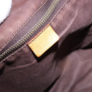 CELINE Macadam Canvas Shoulder Bag PVC Leather Brown Gold Auth 193107-15