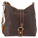 CELINE Macadam Canvas Shoulder Bag PVC Leather Brown Gold Auth 193107-2