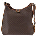 CELINE Macadam Canvas Shoulder Bag PVC Leather Brown Gold Auth 193107-3