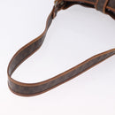 CELINE Macadam Canvas Shoulder Bag PVC Leather Brown Gold Auth 193107-7