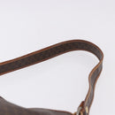 CELINE Macadam Canvas Shoulder Bag PVC Leather Brown Gold Auth 193107-8