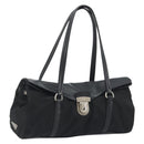 PRADA Shoulder Bag Nylon Black Silver Auth 193108V-1