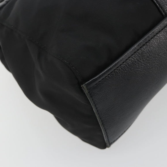 PRADA Shoulder Bag Nylon Black Silver Auth 193108V