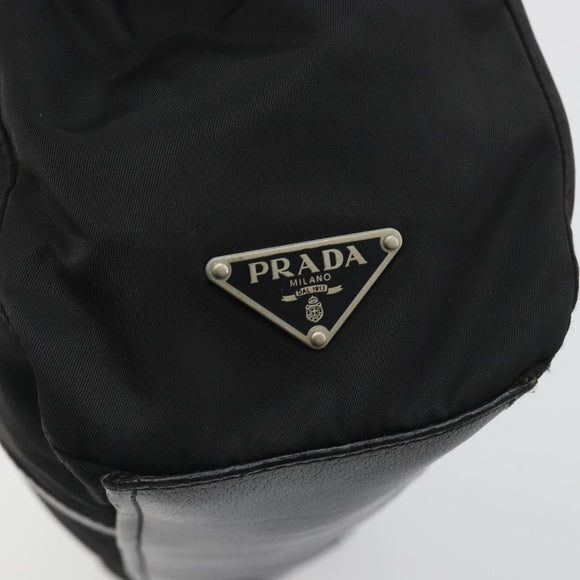 PRADA Shoulder Bag Nylon Black Silver Auth 193108V