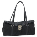 PRADA Shoulder Bag Nylon Black Silver Auth 193108V-13