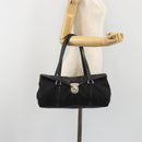 PRADA Shoulder Bag Nylon Black Silver Auth 193108V-26
