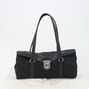 PRADA Shoulder Bag Nylon Black Silver Auth 193108V-12