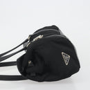 PRADA Shoulder Bag Nylon Black Silver Auth 193108V-4