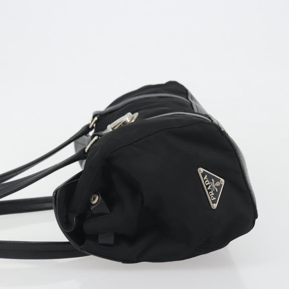 PRADA Shoulder Bag Nylon Black Silver Auth 193108V