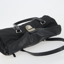 PRADA Shoulder Bag Nylon Black Silver Auth 193108V-6