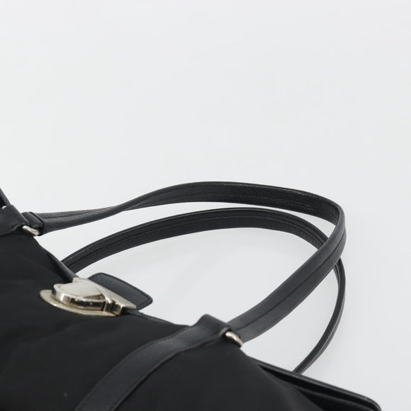 PRADA Shoulder Bag Nylon Black Silver Auth 193108V