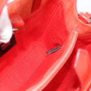 FENDI 2 JOURS Hand Bag Leather 2way Red Silver Auth 193109-19