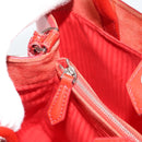 FENDI 2 JOURS Hand Bag Leather 2way Red Silver Auth 193109-21