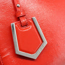 FENDI 2 JOURS Hand Bag Leather 2way Red Silver Auth 193109-24