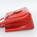 FENDI 2 JOURS Hand Bag Leather 2way Red Silver Auth 193109-3