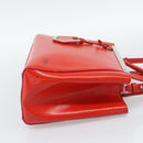 FENDI 2 JOURS Hand Bag Leather 2way Red Silver Auth 193109-4