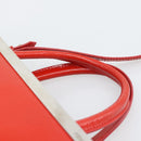 FENDI 2 JOURS Hand Bag Leather 2way Red Silver Auth 193109-8