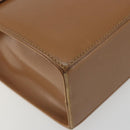 Salvatore Ferragamo Gancini Shoulder Bag Leather Brown Gold Auth 193110-15