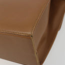 Salvatore Ferragamo Gancini Shoulder Bag Leather Brown Gold Auth 193110-16