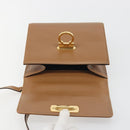 Salvatore Ferragamo Gancini Shoulder Bag Leather Brown Gold Auth 193110-10