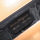 Salvatore Ferragamo Gancini Shoulder Bag Leather Brown Gold Auth 193110-12