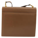 Salvatore Ferragamo Gancini Shoulder Bag Leather Brown Gold Auth 193110-2