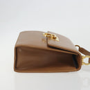 Salvatore Ferragamo Gancini Shoulder Bag Leather Brown Gold Auth 193110-3